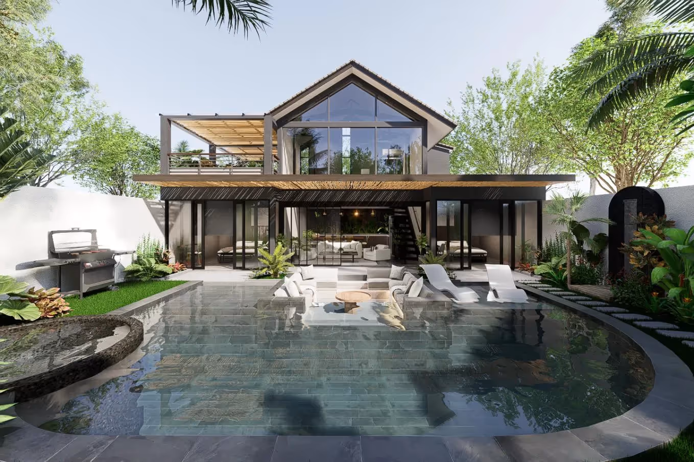 Kuroa in Umalas – Contemporary Tropical Home with Cinema & Pool — photo 1