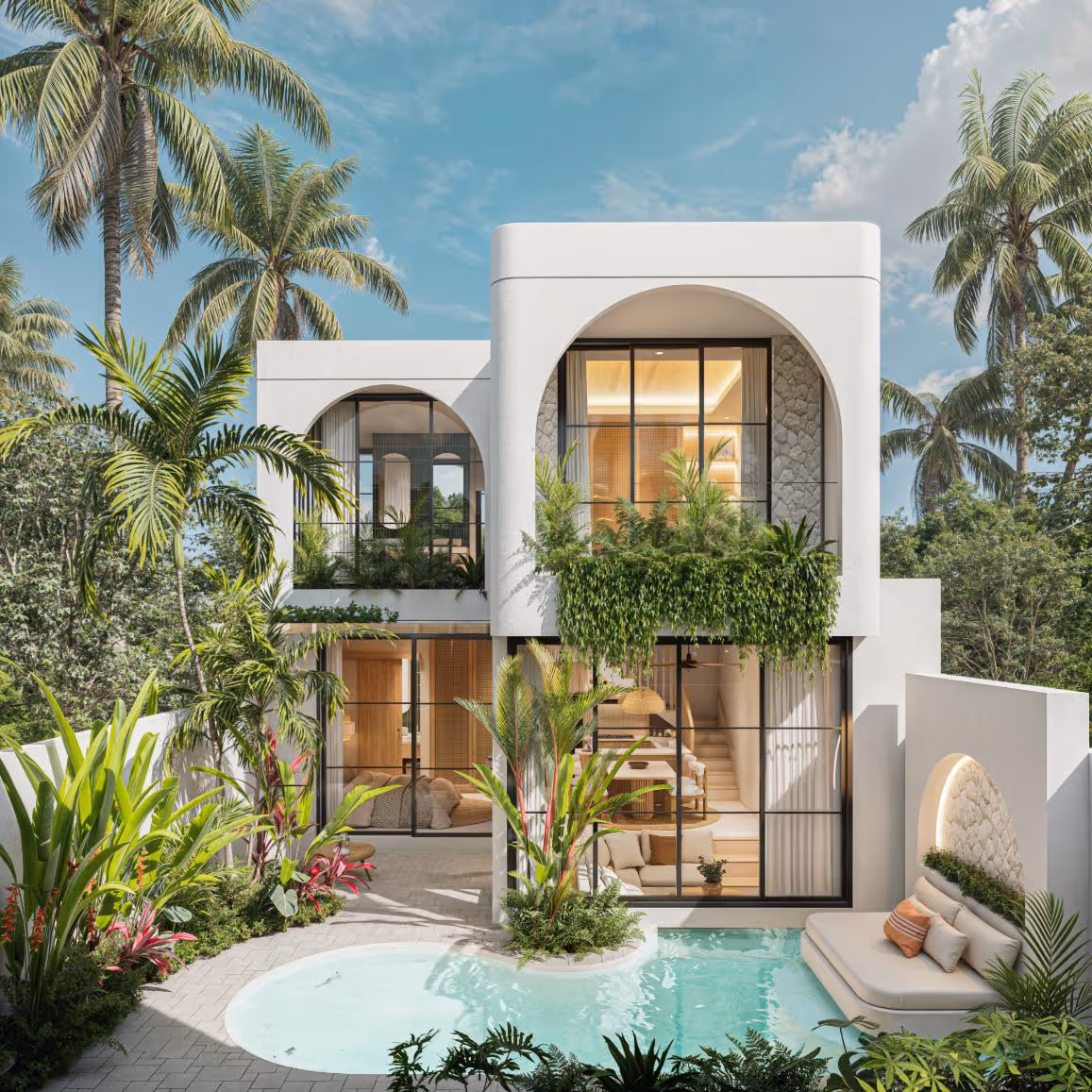 Villa Cassie – Villa Leasehold 2 Chambres avec Piscine & Salon Encastré Intérieur — photo 1