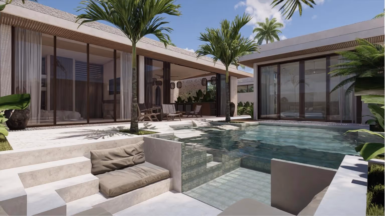 Soluna Lembongan – Villa 2 chambres avec piscine et salon extérieur encastré verdoyant — photo 1