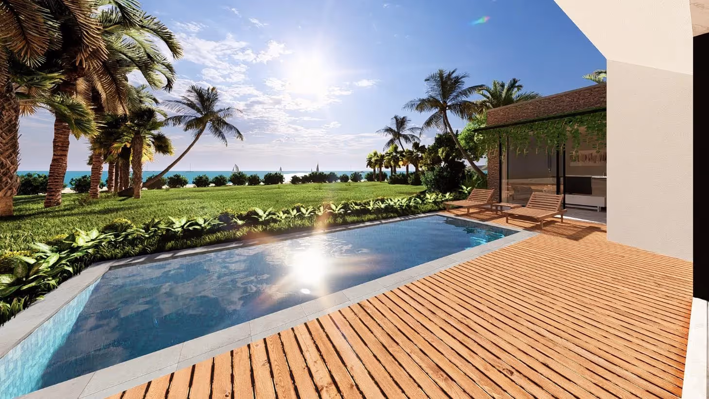 Villa Sayuri - Oceanfront 3BDR Modern Leasehold Villa with Tropical Garden in Lombok (1/9)