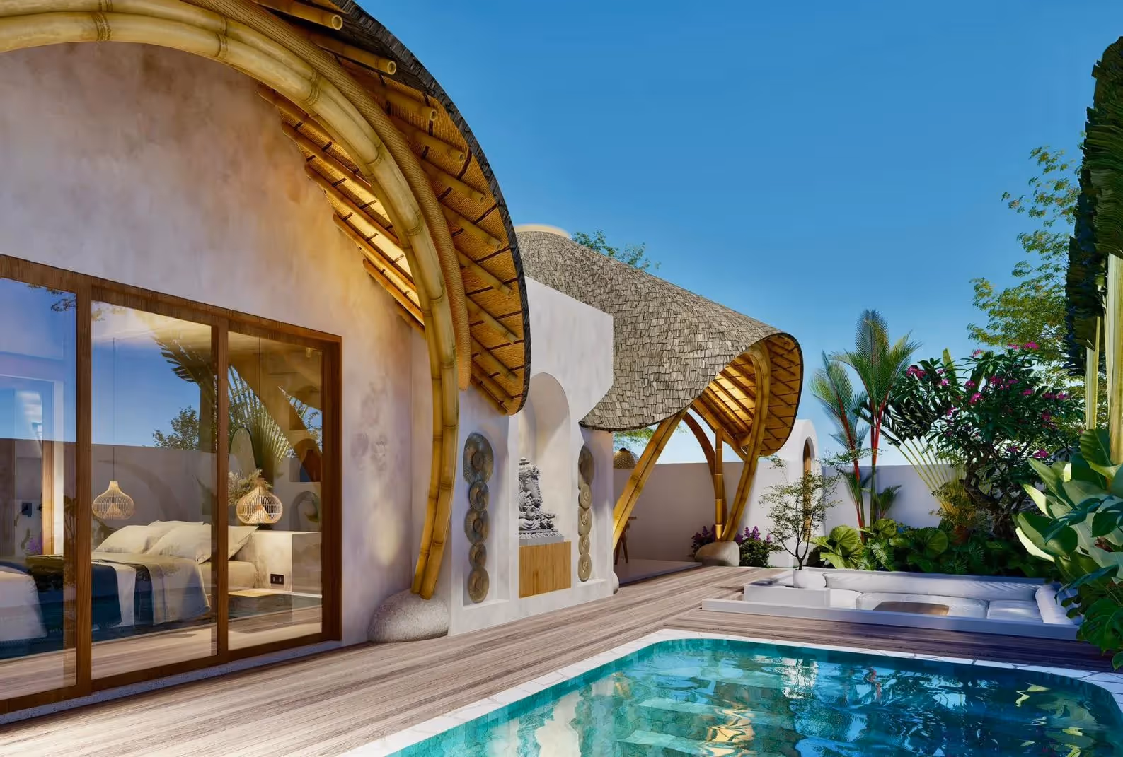 Casa Kanaya – Villa 1 chambre écoresponsable avec toit courbe et salon encastré — photo 1