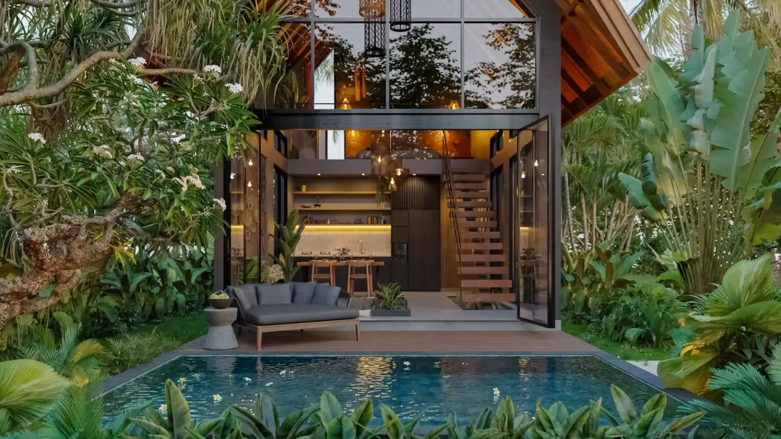 Chalet del Sol – Tropical Loft Villa dengan Kolam Renang Pribadi di Kerobokan — foto 1