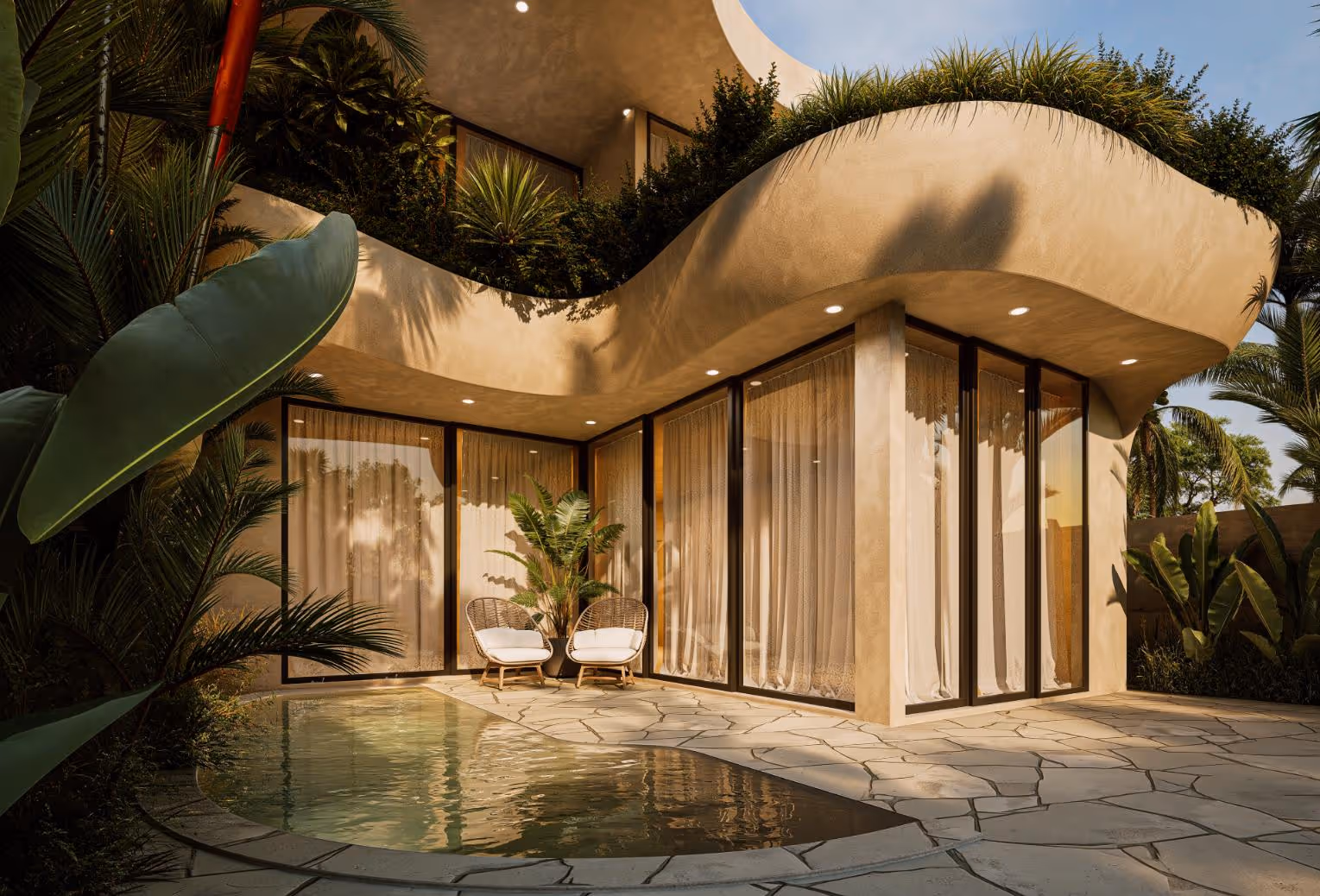 Villa Sallie – Architectural 2BDR Villa with Sunken Lounge & Private Pool (1/10)