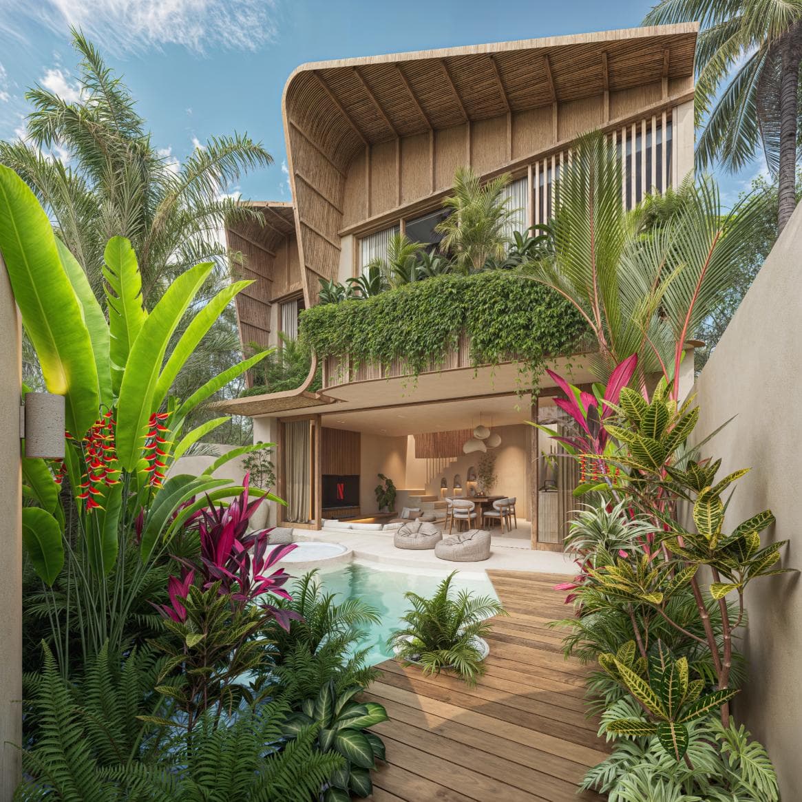 Roxa Villa in Ungasan – 2BR Villa with Rooftop Jacuzzi & Ocean Views (1/15)