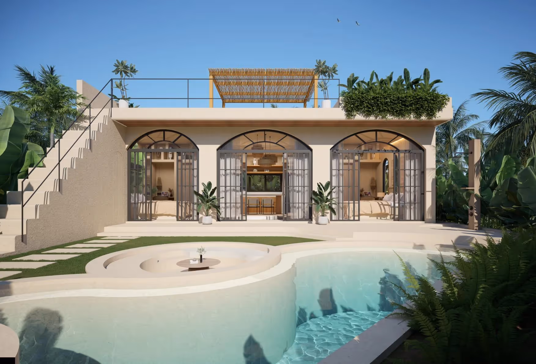Villa Montelune - Stylish 2-Bedroom Leasehold Villa with Rooftop Pool & Sunken Lounge in Balangan — photo 1
