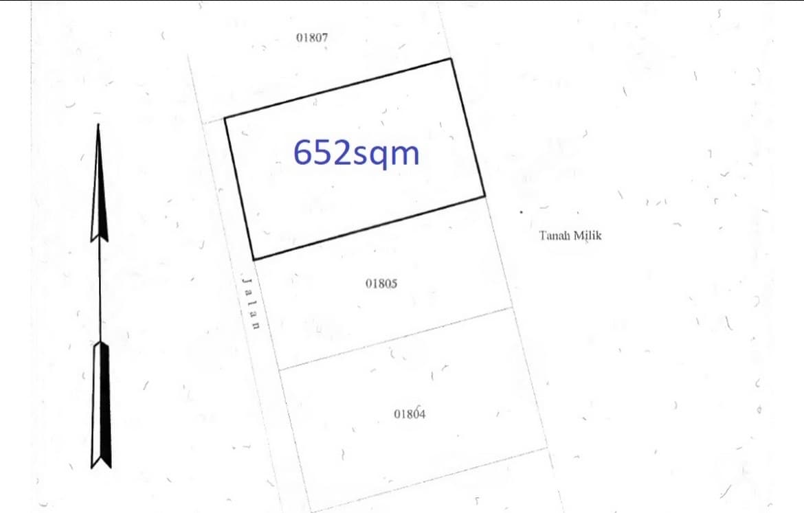 Tanah Freehold 652 m² Dijual di Umalas (1/3)