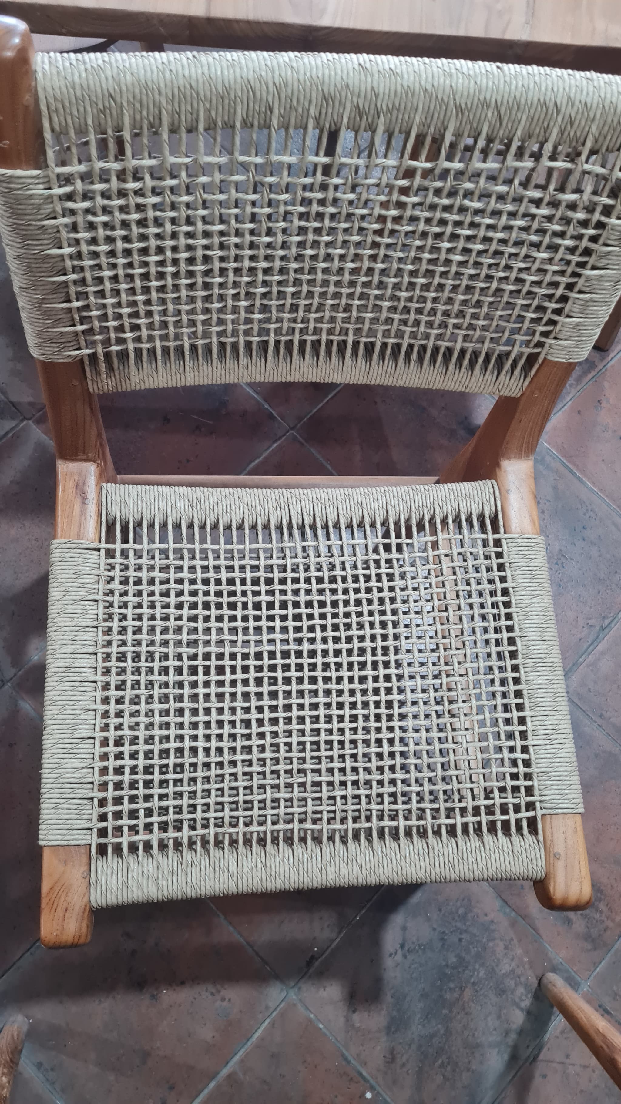 TEAK CHAIR SYNTHETIC MATERIAL — photo 1