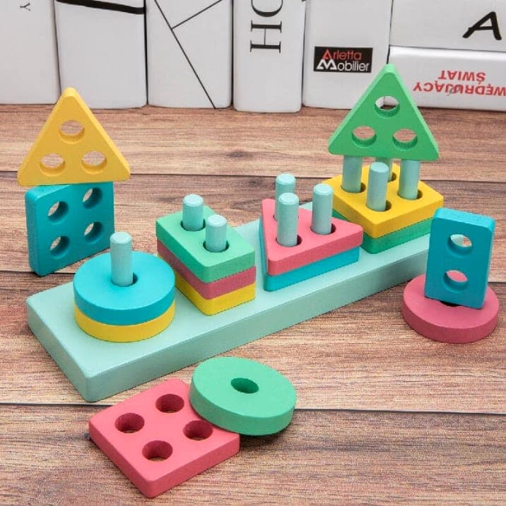 Wooden Toys Matching Shape Educational Toys for Children Wooden Toys Toddler Toys Wooden Toys Wooden Toys (1/4)