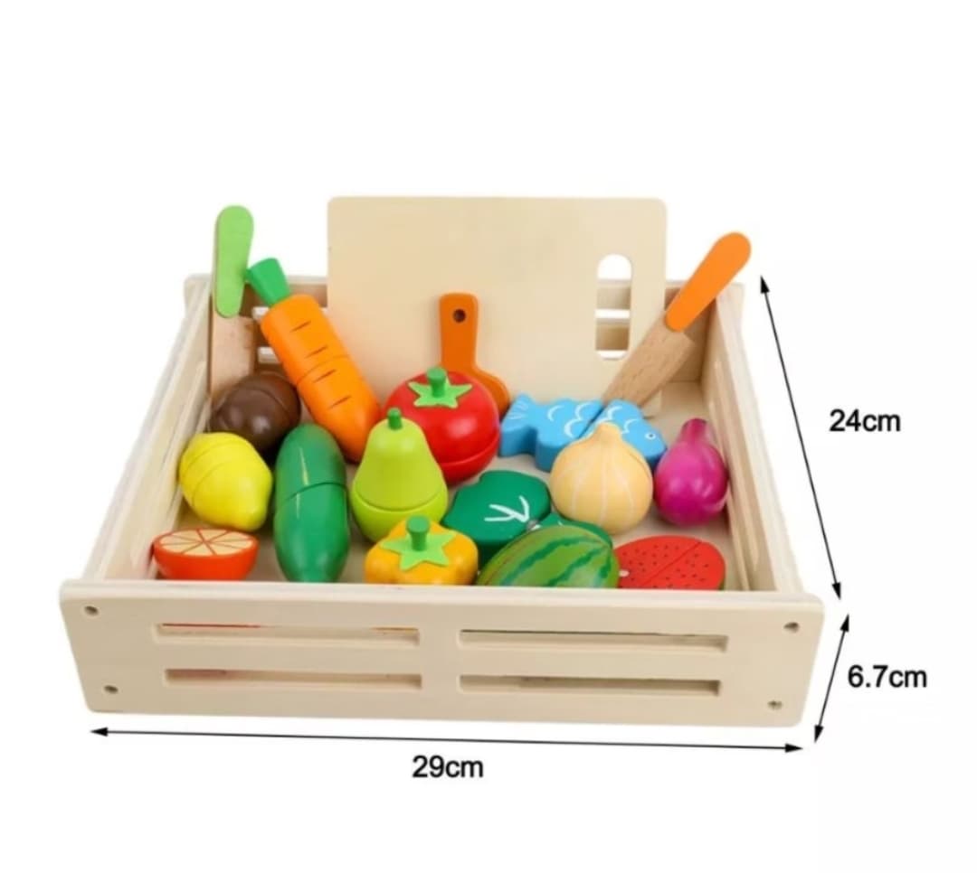 17Pcs Look At It Mainan Masak Masakan Wooden Toys Mainan Kayu Mainan Dapur Anak Perekat Magnet (1/5)
