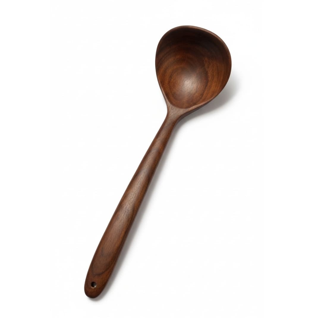 Handcrafted Teak Soup Ladle — photo 1