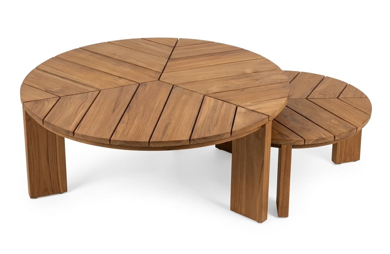 380 D1 - Set Of 2 Teak Wood Nesting Coffee Table