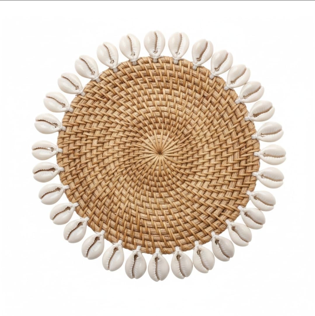 Rattan Coaster With Shell
