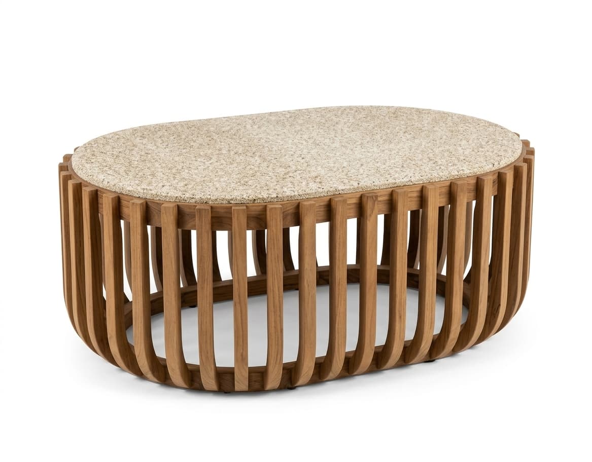 380 C3 - Teak Wood Redondo Coffee Table