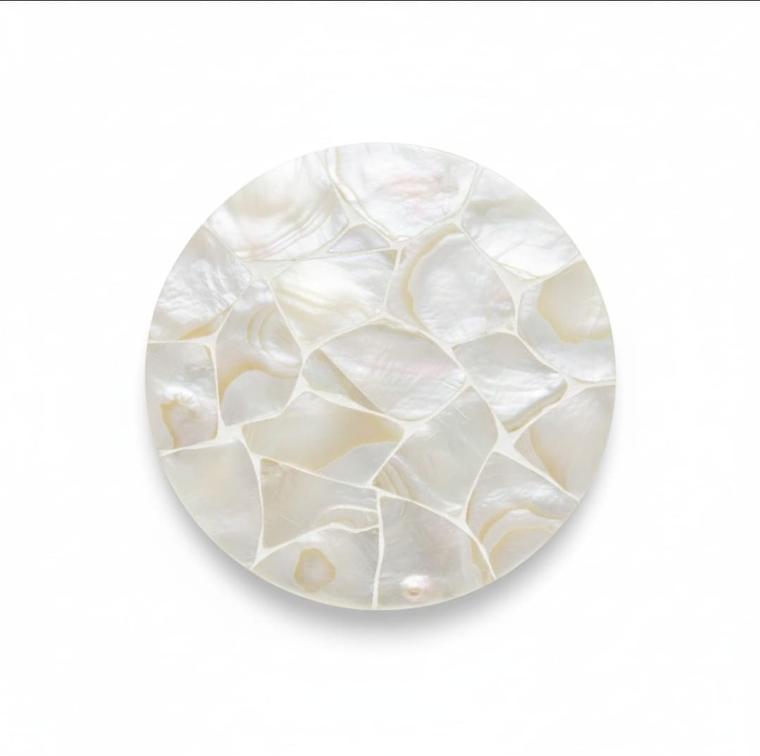 Coaster Round white capiz — photo 1