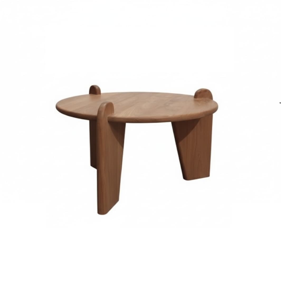 Unique Round Teak Coffee Table (1/3)