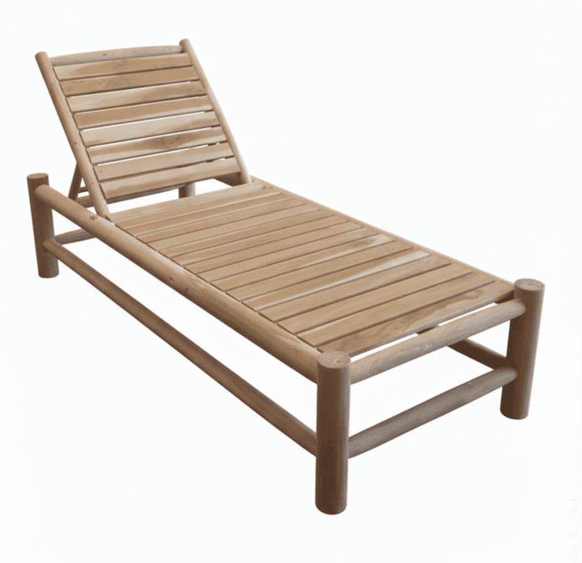 373 B - Wooden Coastal Sun Lounger