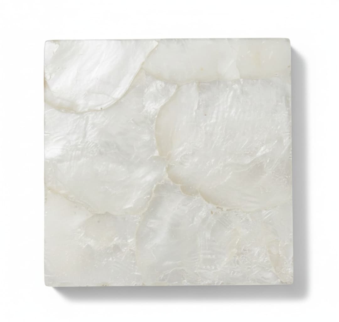 Coaster Square White Capiz - Capiz Shell Coaster — photo 1