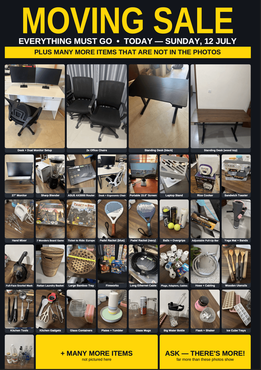 MOVING sale GARAGE sale today 12th of July sunday in Dalung / Canggu — photo 1