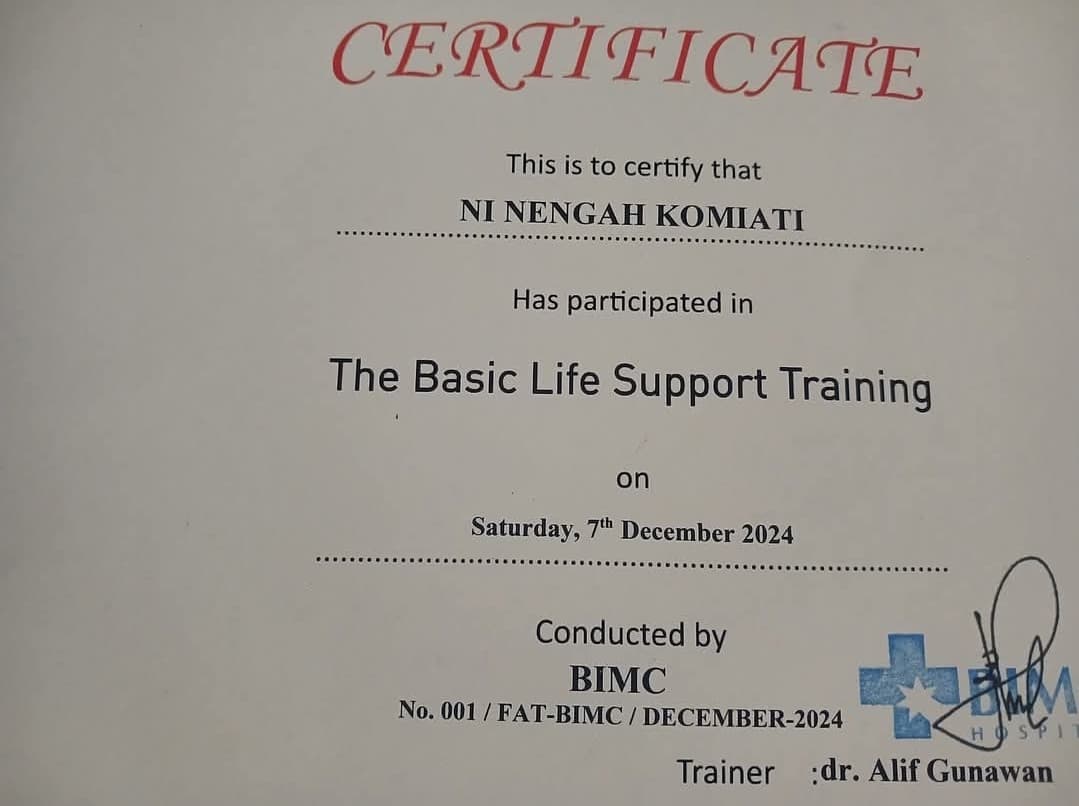 babysitter, love and care first aid certificate (1/3)