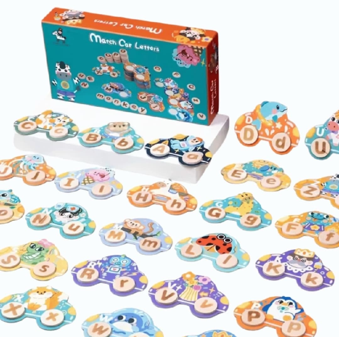 Match Car Letter (Wooden Letters Cognitive Matching Card) (1/3)