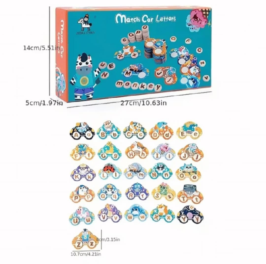 Match Car Letter (Wooden Letters Cognitive Matching Card) (1/3)