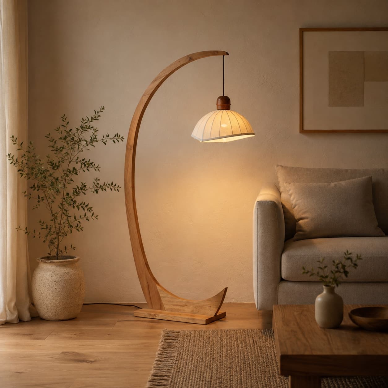 Džedil – Floor Lamp Kayu Elegan (1/2)